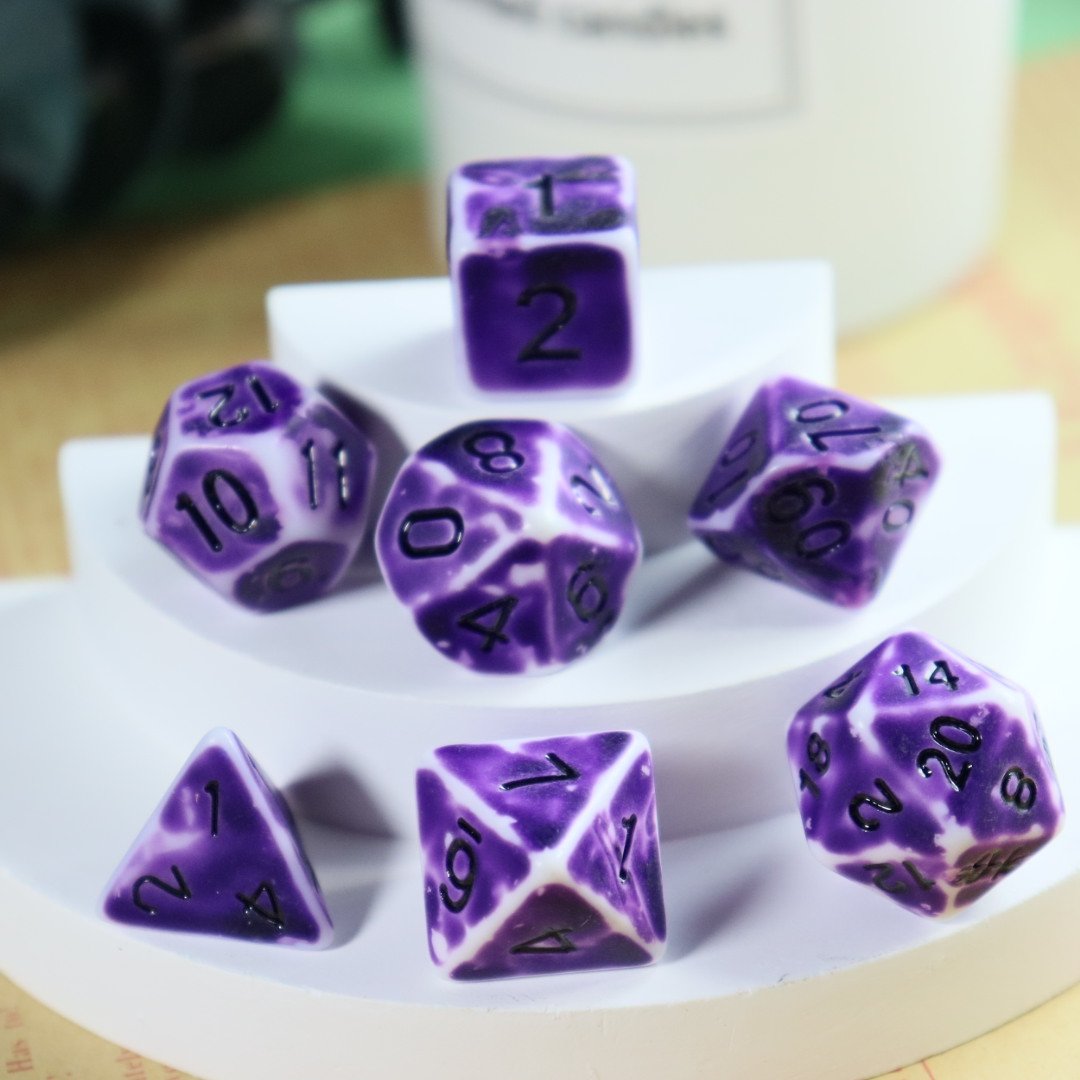 Plastic dice sets retro colors Acrylic RPG bulk dice 7pcs per set dice gaming polyhedral 20 sided faces DND
