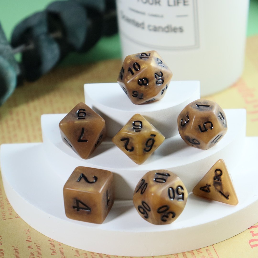 Plastic dice sets retro colors Acrylic RPG bulk dice 7pcs per set dice gaming polyhedral 20 sided faces DND