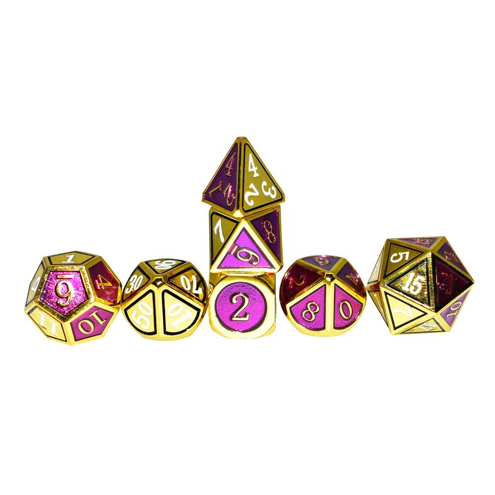 Factory Direct Sale Custom Dnd and Rpg Polyhedral Dice Round Corner Metal Dice