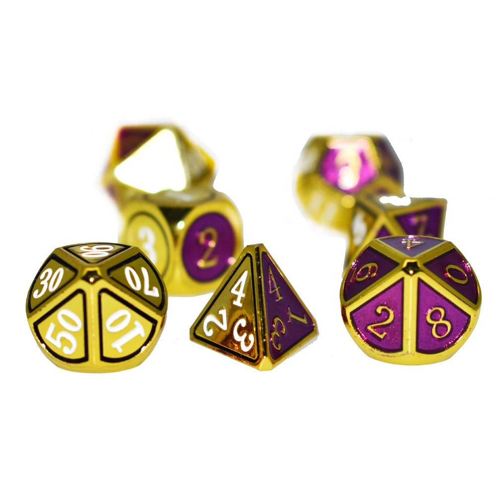 Factory Direct Sale Custom Dnd and Rpg Polyhedral Dice Round Corner Metal Dice