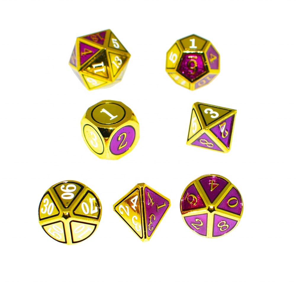 Factory Direct Sale Custom Dnd and Rpg Polyhedral Dice Round Corner Metal Dice
