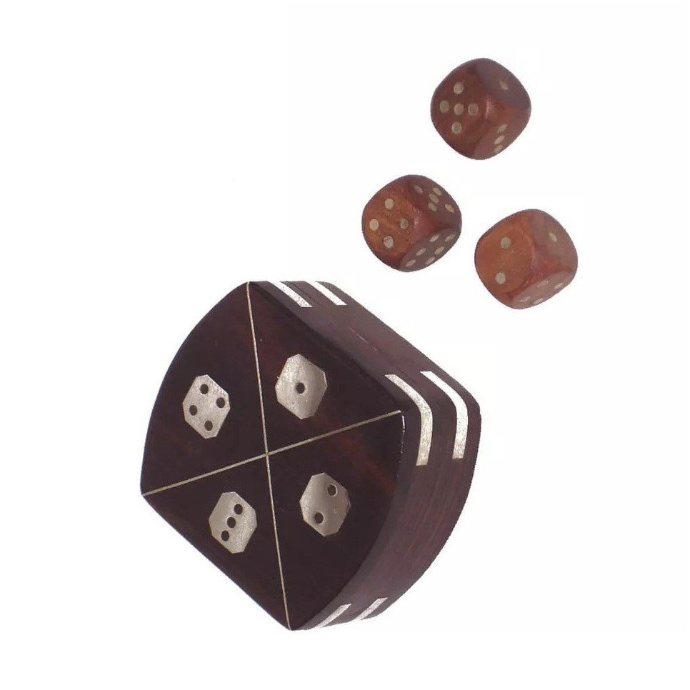 Metier New Arrival Wooden Dice and Domino game Set Brown Colour Top Selling Game Wholesale for indoor games Promotional Gifts