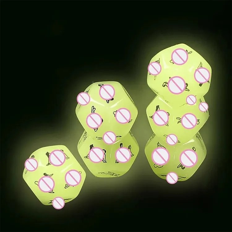Custom Multicolor Naughty Sex Couple Dice Glow in the Dark Sex Party Dices Sex Toys & Romantic Games Tool Making Dicefor Adults