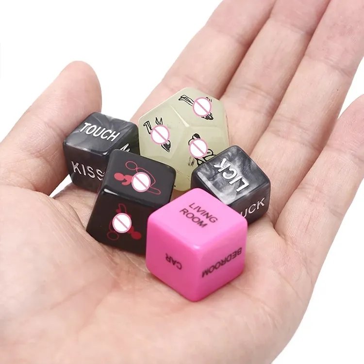 Custom Multicolor Naughty Sex Couple Dice Glow in the Dark Sex Party Dices Sex Toys & Romantic Games Tool Making Dicefor Adults