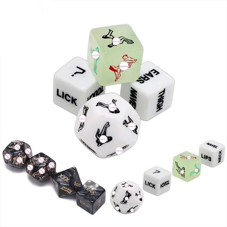 Custom Multicolor Naughty Sex Couple Dice Glow in the Dark Sex Party Dices Sex Toys & Romantic Games Tool Making Dicefor Adults