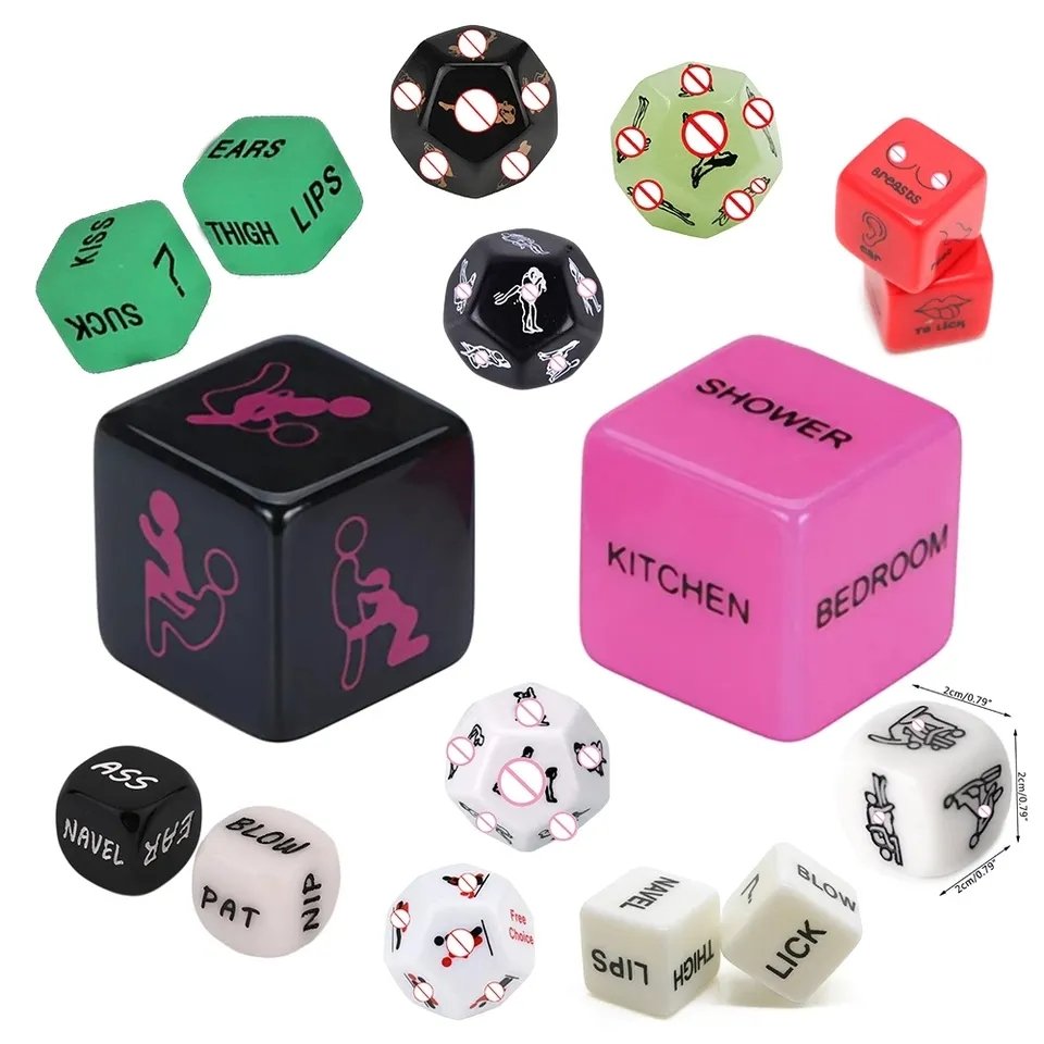 Custom Multicolor Naughty Sex Couple Dice Glow in the Dark Sex Party Dices Sex Toys & Romantic Games Tool Making Dicefor Adults