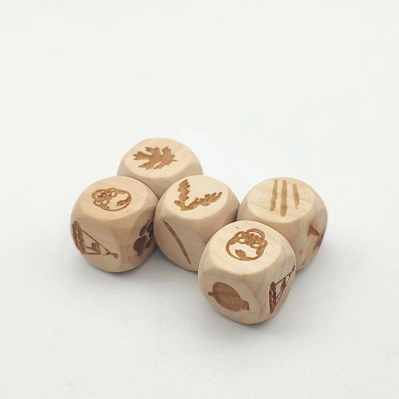 manufacturer custom high quality wooden round edge personalized dice family board games polyhedral d6 dice set