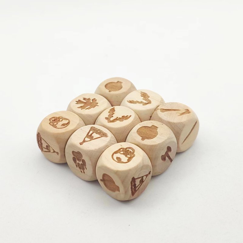 manufacturer custom high quality wooden round edge personalized dice family board games polyhedral d6 dice set