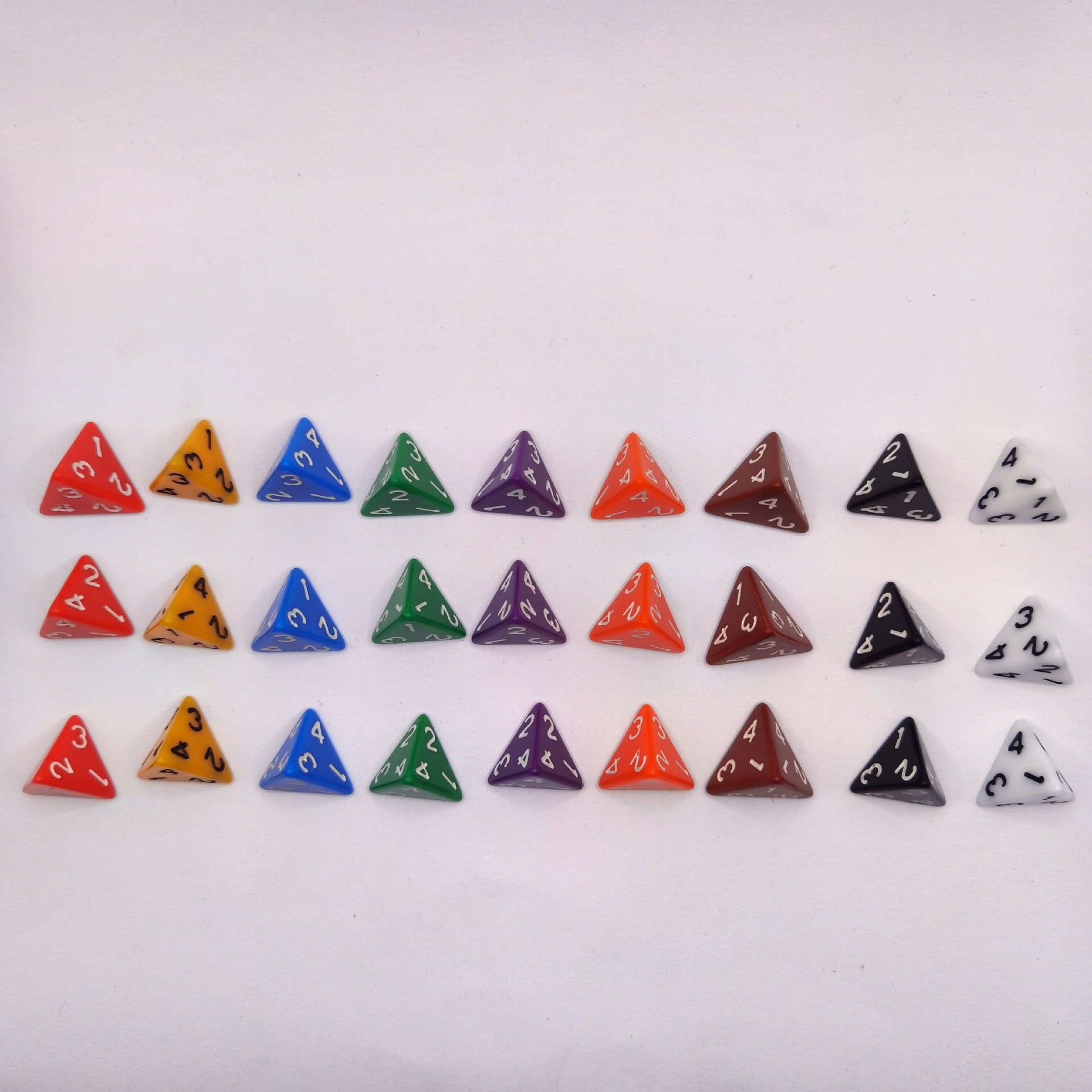 Acrylic D4 Dice Diamond Shaped Digital Teaching Props Color Solid Color Transparent Game Dice Table Game Dice Wholesale
