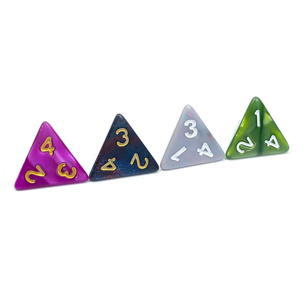 Wholesale bulk Custom Printed Polyhedral Dice multicolor transparent bicolor D4 dice for RPG MTG DND board game