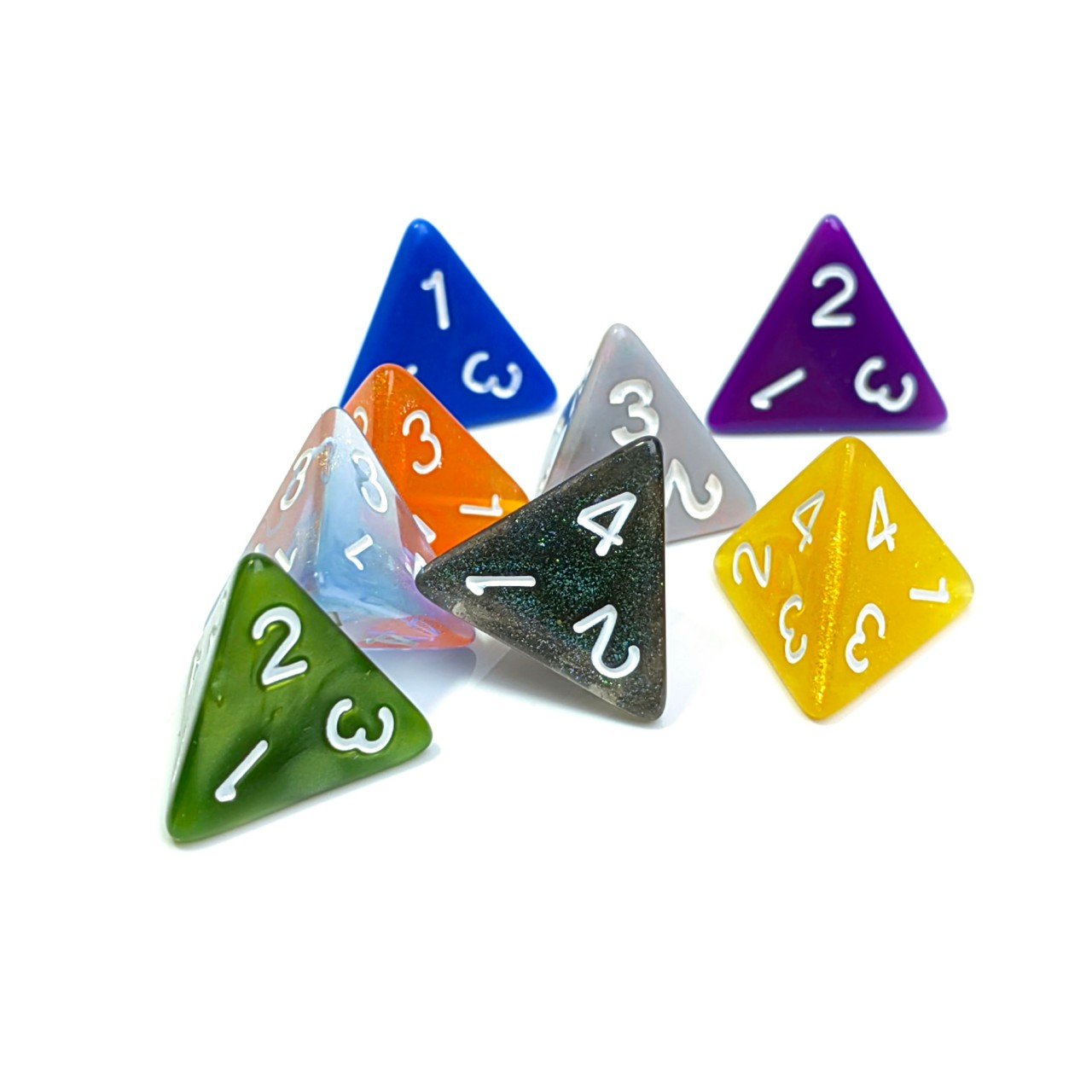 Wholesale bulk Custom Printed Polyhedral Dice multicolor transparent bicolor D4 dice for RPG MTG DND board game