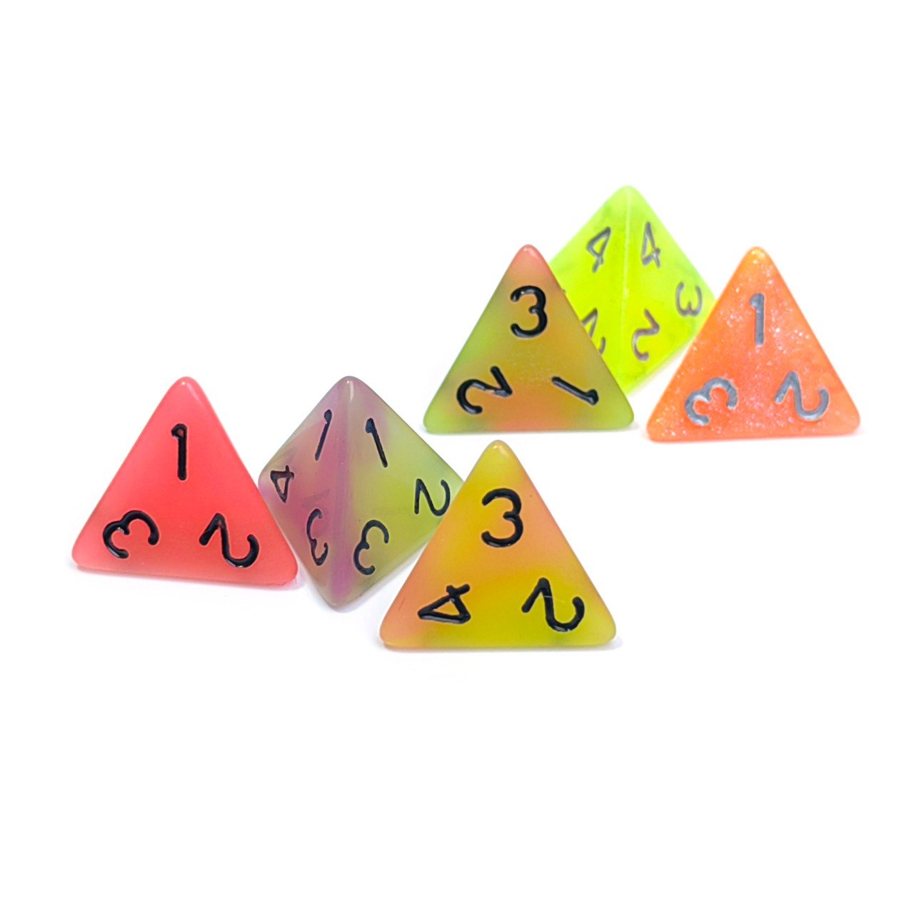 Wholesale bulk Custom Printed Polyhedral Dice multicolor transparent bicolor D4 dice for RPG MTG DND board game