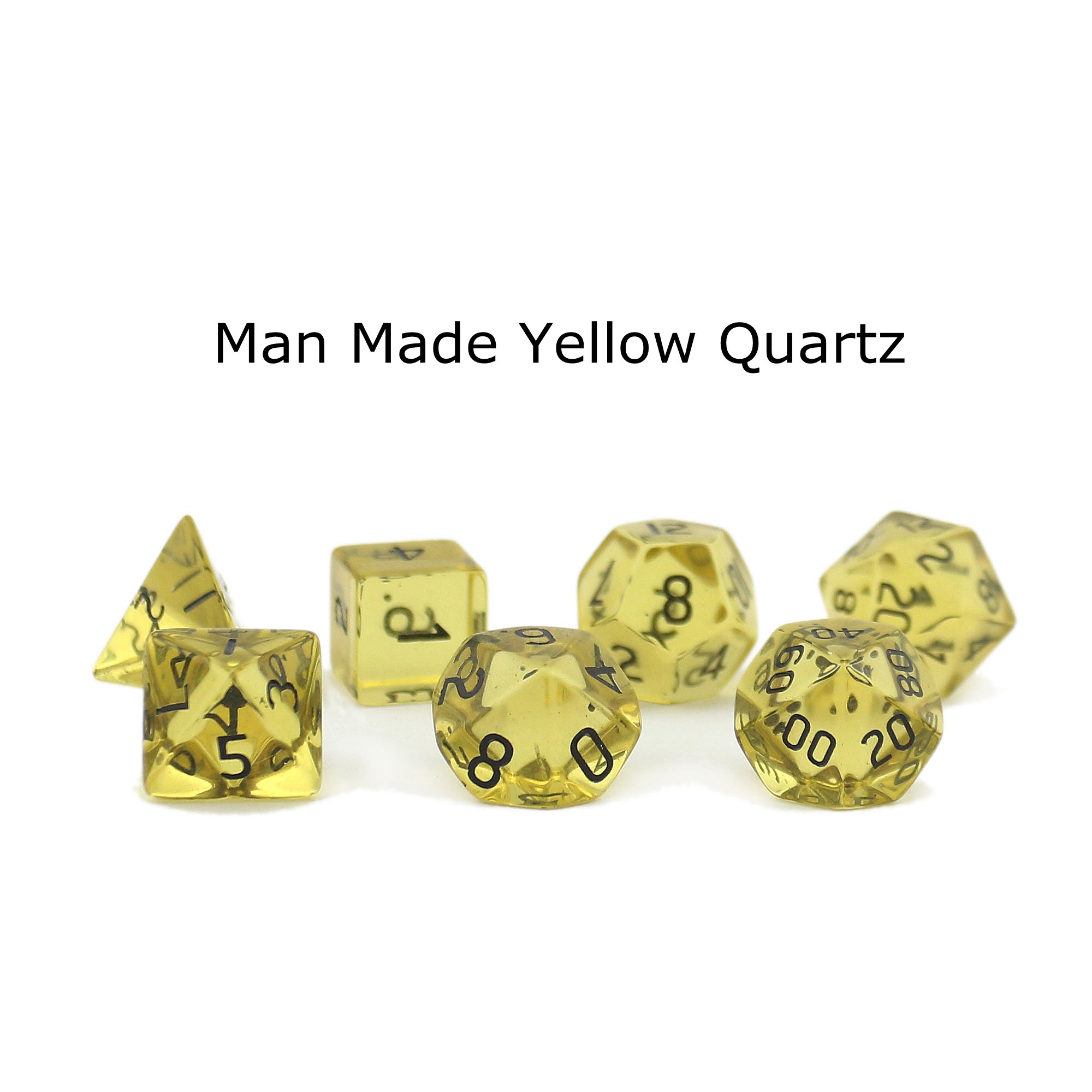 Great for DnD RPG Dungeons and Dragons Hand Carved Yellow Quartz Dice