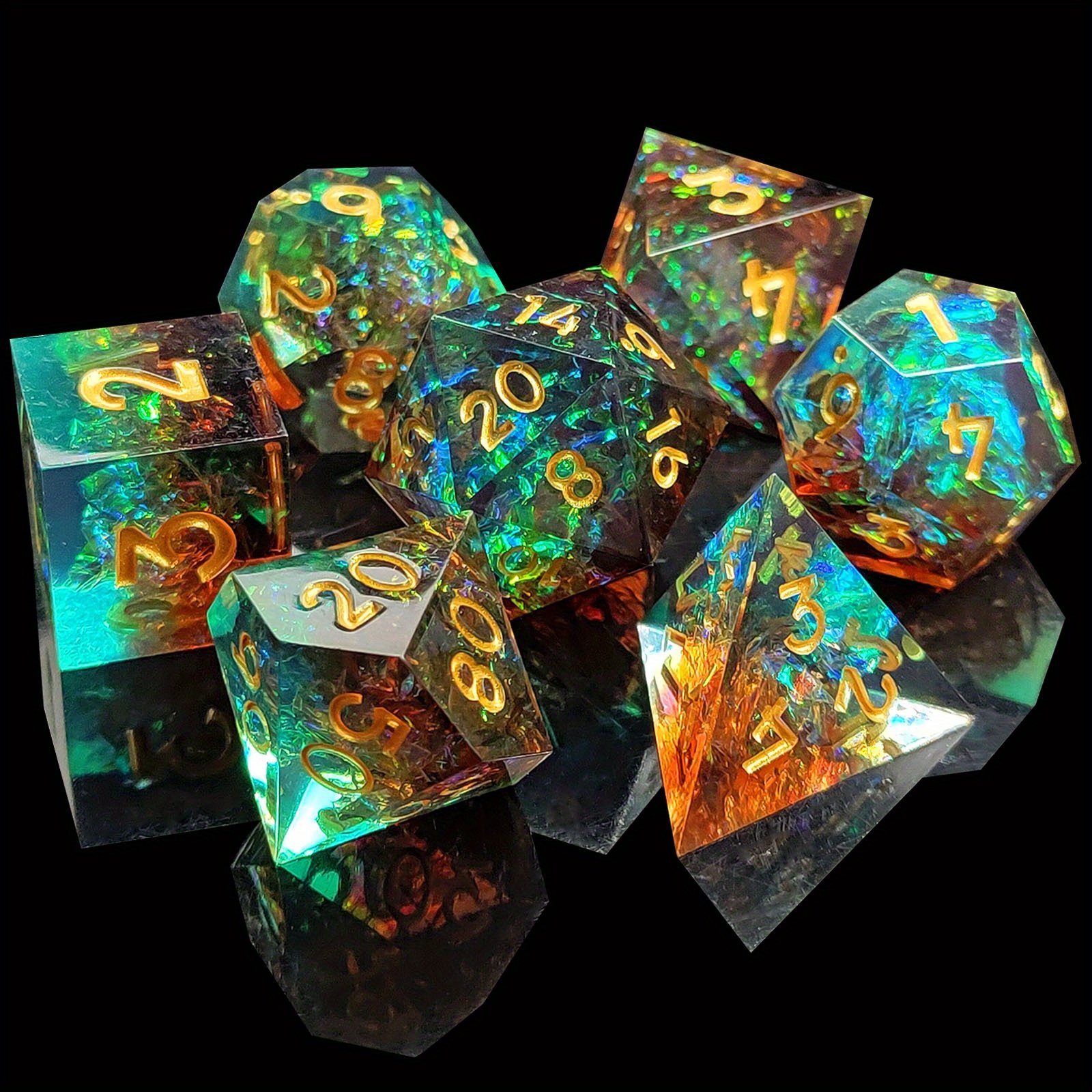 Original Factory Wholesale Resin Dice D4, D6, D8, D10, D12, D207 Polyhedral Dice DND Dice Set D&D Dragon and Dungeon Dice