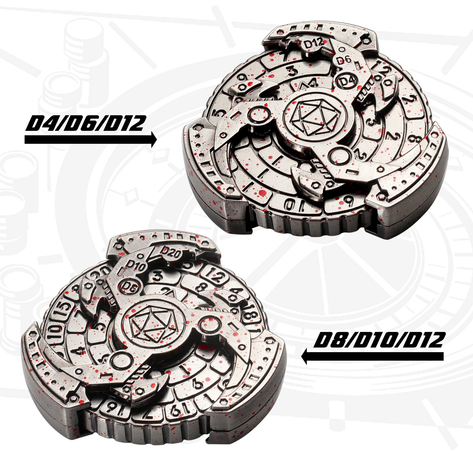 New Design Unique 7-in-1 DND Dice Spinner Dragon Roulette Wheel Dice Spinner all in 1 Revolver Roulette Unusual Dice Set D&D