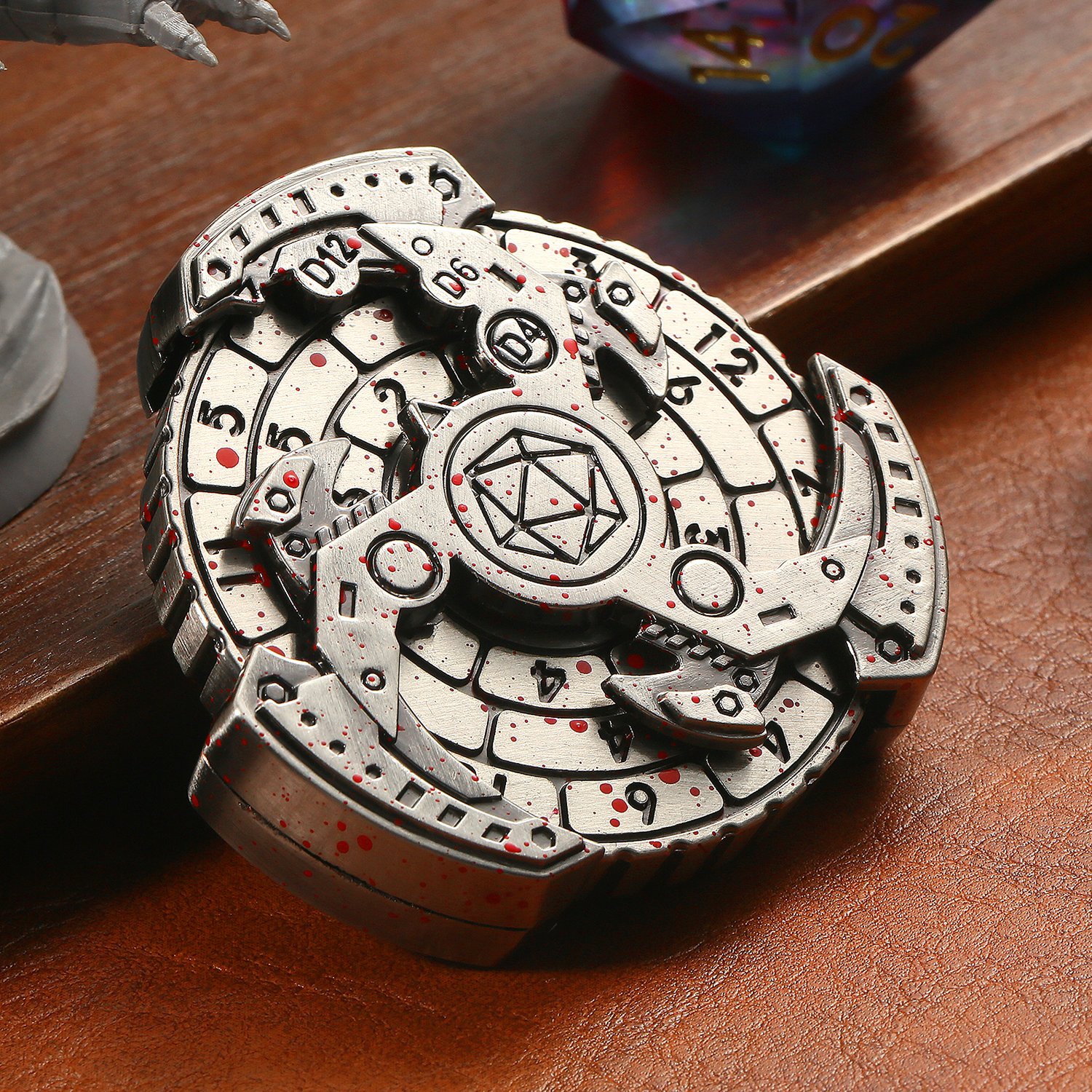 New Design Unique 7-in-1 DND Dice Spinner Dragon Roulette Wheel Dice Spinner all in 1 Revolver Roulette Unusual Dice Set D&D