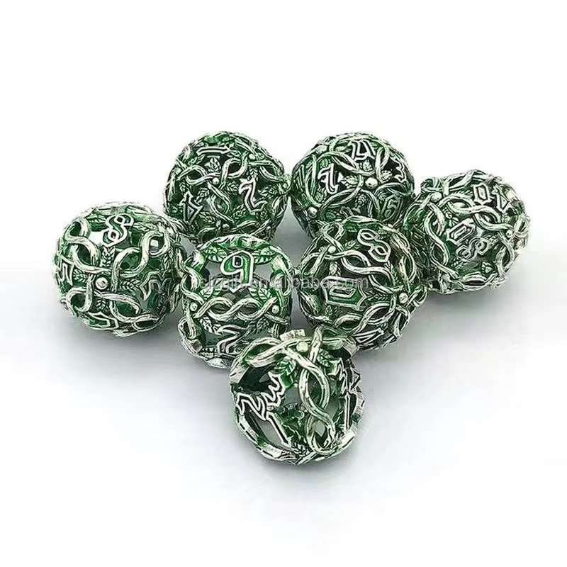 7Pcs Nature Tree Vines Leaf Hollow Metal DND Dice Set D&D for Dungeons and Dragons Polyhedral RPG Role Playing Game Dice