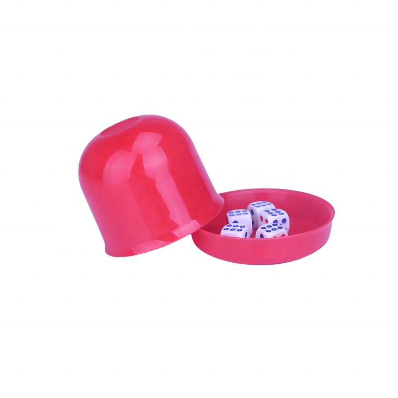 Multicolor dice cup with bottom tray plastic dice cup laser board game dice shaker cup