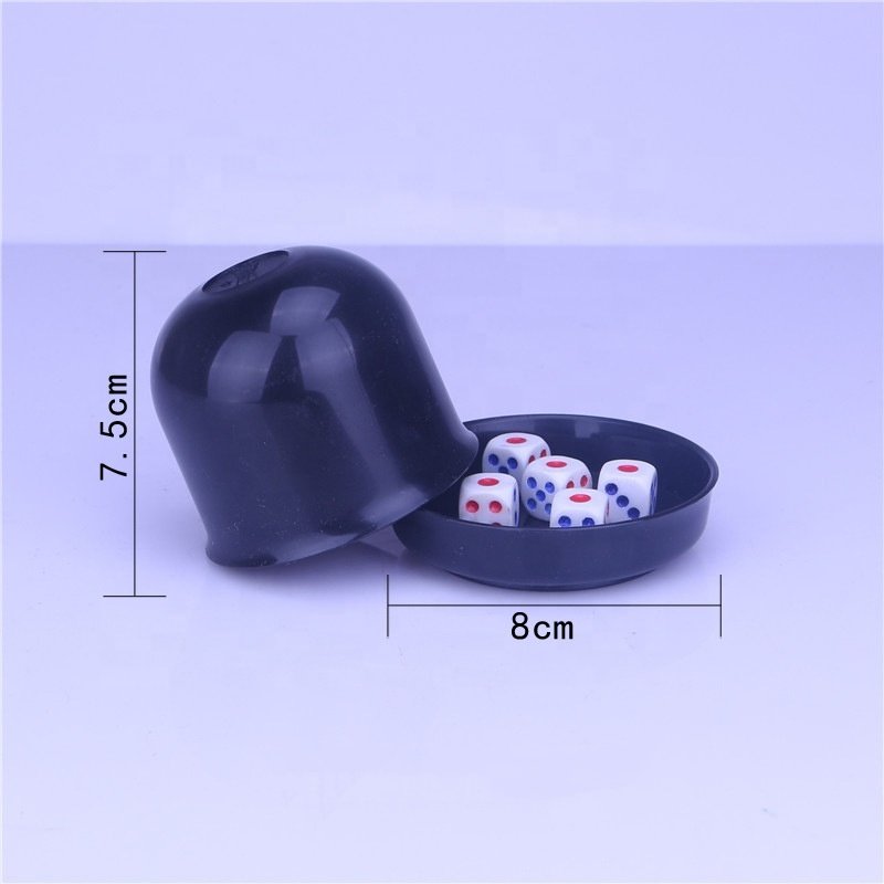 Multicolor dice cup with bottom tray plastic dice cup laser board game dice shaker cup