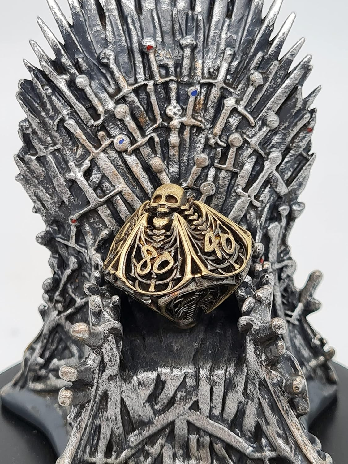 Custom New Metal Cutout Death Skull Dragon Dungeon RPG Board Game Dice Set for DND Players