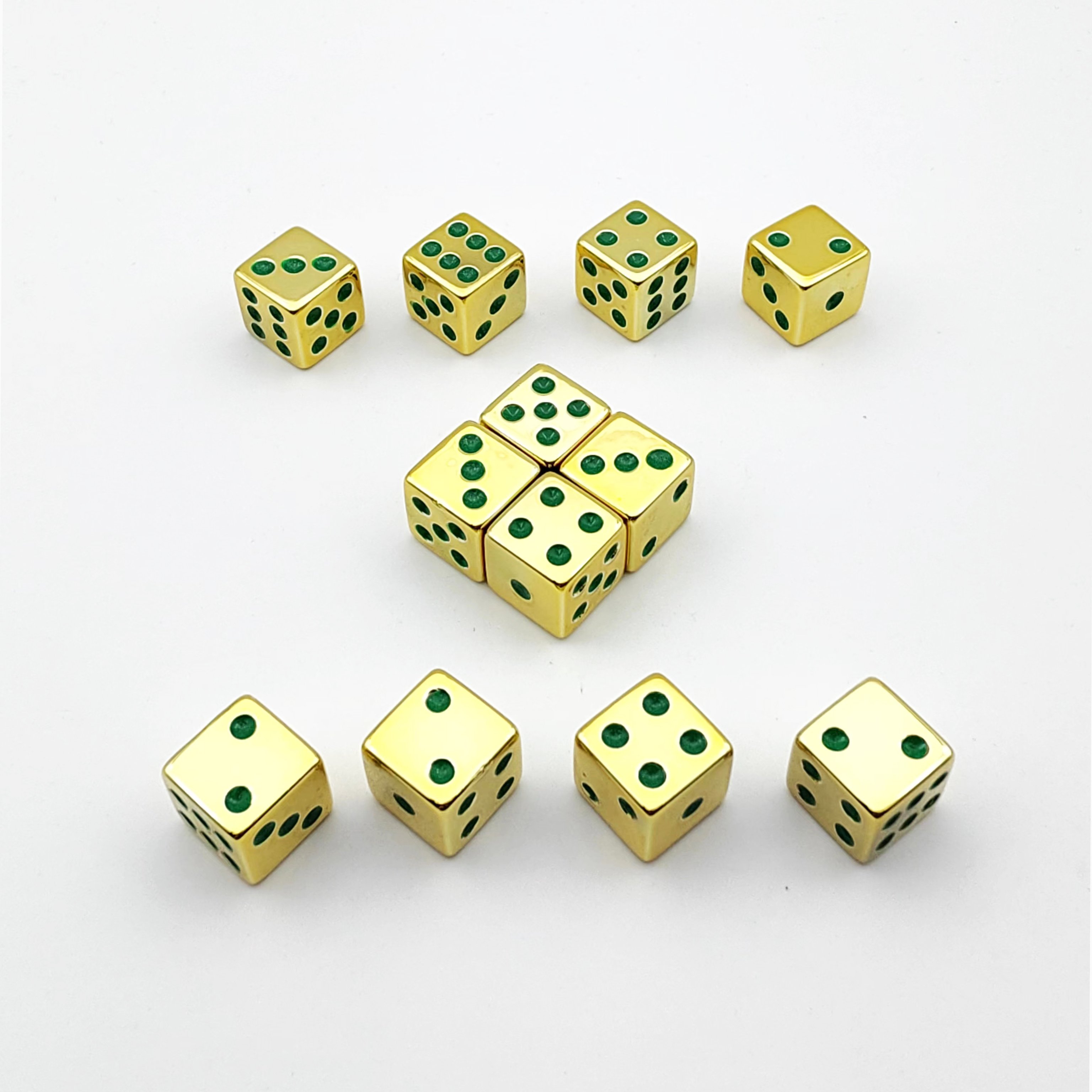 Factory polyhedral high quality hot sale 16mm six sides professional custom design plastic gold plated dice