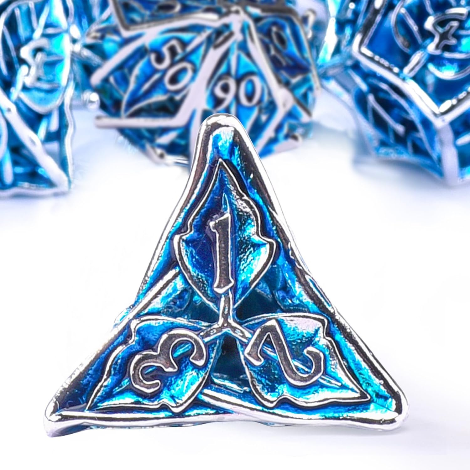 Mini Planet Wholesale RPG Board Games Handmade polyhedral Copper Metal dice set 7pcs Dice Set Custom Logo for DND MTG Players