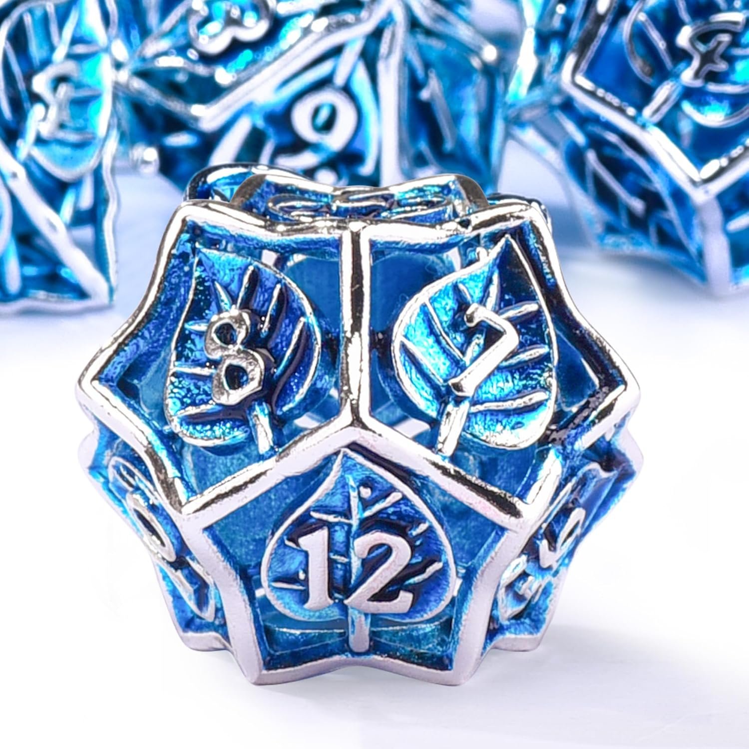 Mini Planet Wholesale RPG Board Games Handmade polyhedral Copper Metal dice set 7pcs Dice Set Custom Logo for DND MTG Players