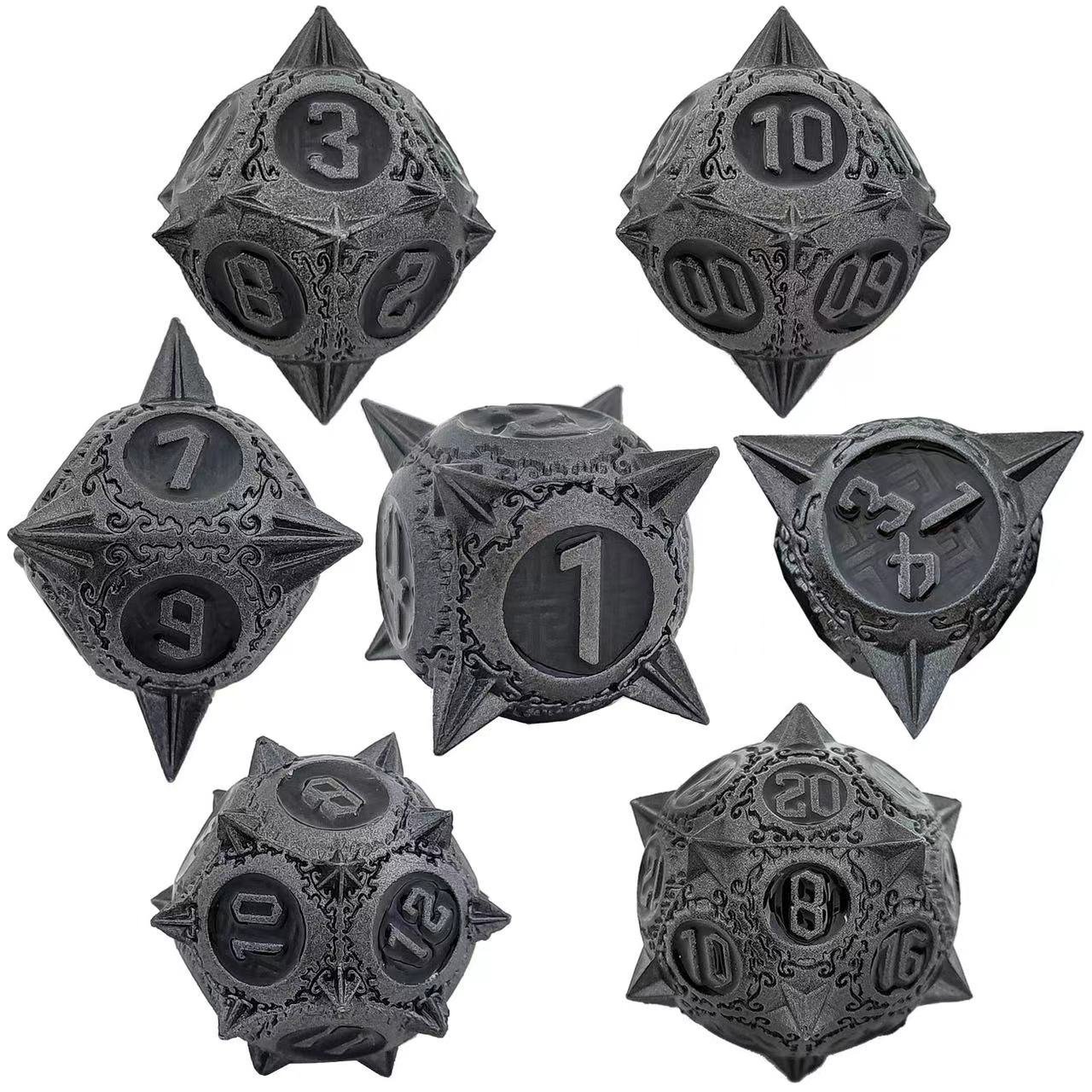Wholesale custom dice set and good quality marbled DND dice set dice for game