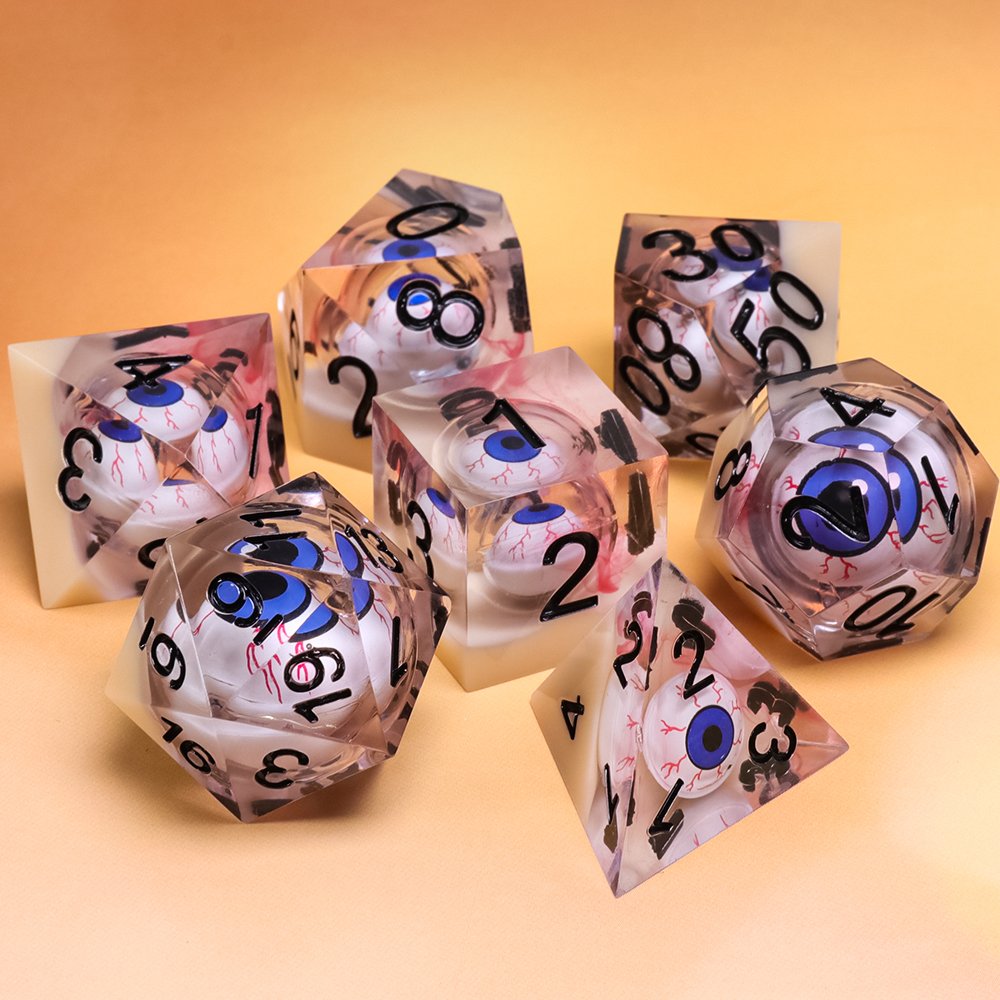 Special New Style D4-D20 Dice Set for Board Game Dungeons and Dragons Sharp Edge Polyhedral in Resin Wood Plastic 16mm Size