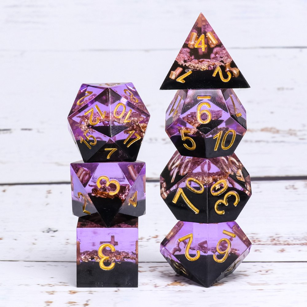 Special New Style D4-D20 Dice Set for Board Game Dungeons and Dragons Sharp Edge Polyhedral in Resin Wood Plastic 16mm Size