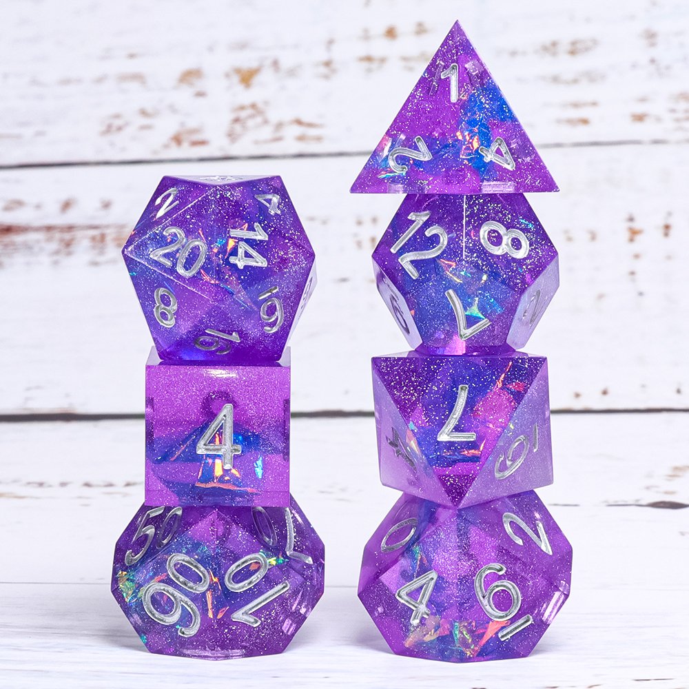 Special New Style D4-D20 Dice Set for Board Game Dungeons and Dragons Sharp Edge Polyhedral in Resin Wood Plastic 16mm Size