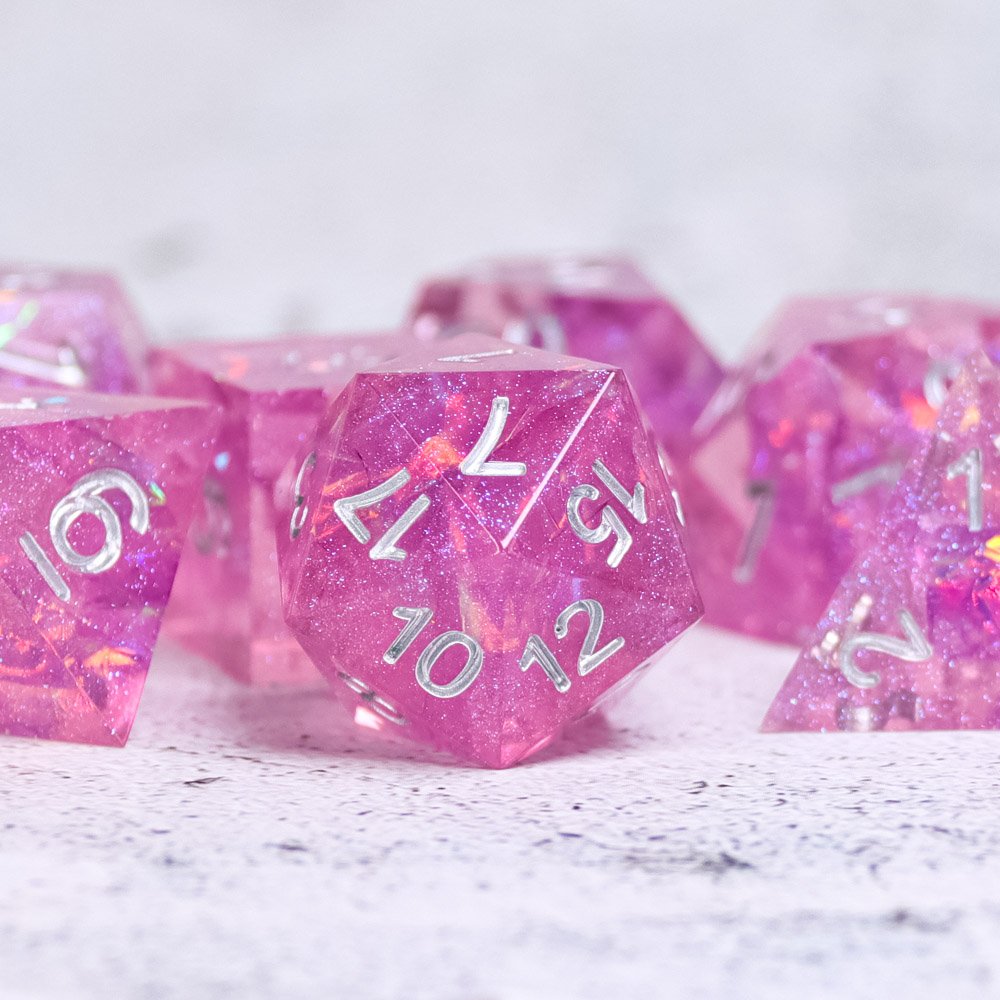 Special New Style D4-D20 Dice Set for Board Game Dungeons and Dragons Sharp Edge Polyhedral in Resin Wood Plastic 16mm Size