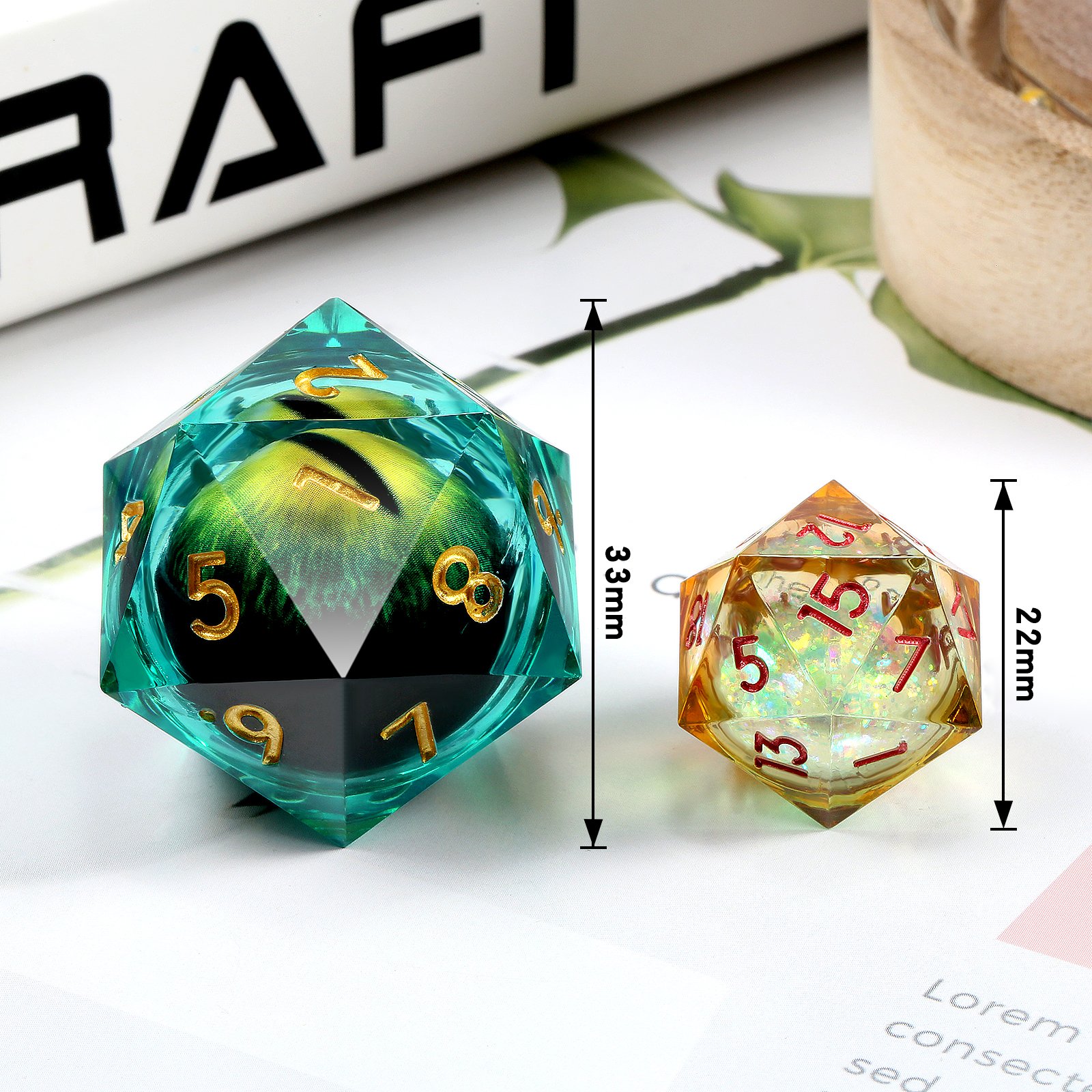 33mm 20-Sided D20 Spindown Dice for Liquid Core Roll D20 Dice Countdown Dice Purple