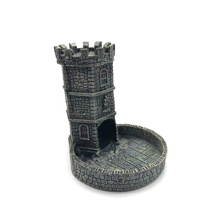 Top Fashion Dungeons and Dragons Retro Style Castle RPG DND resin Dice Tower for Rolling