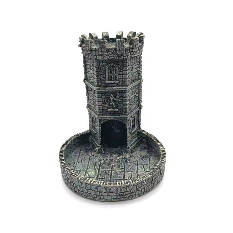 Top Fashion Dungeons and Dragons Retro Style Castle RPG DND resin Dice Tower for Rolling