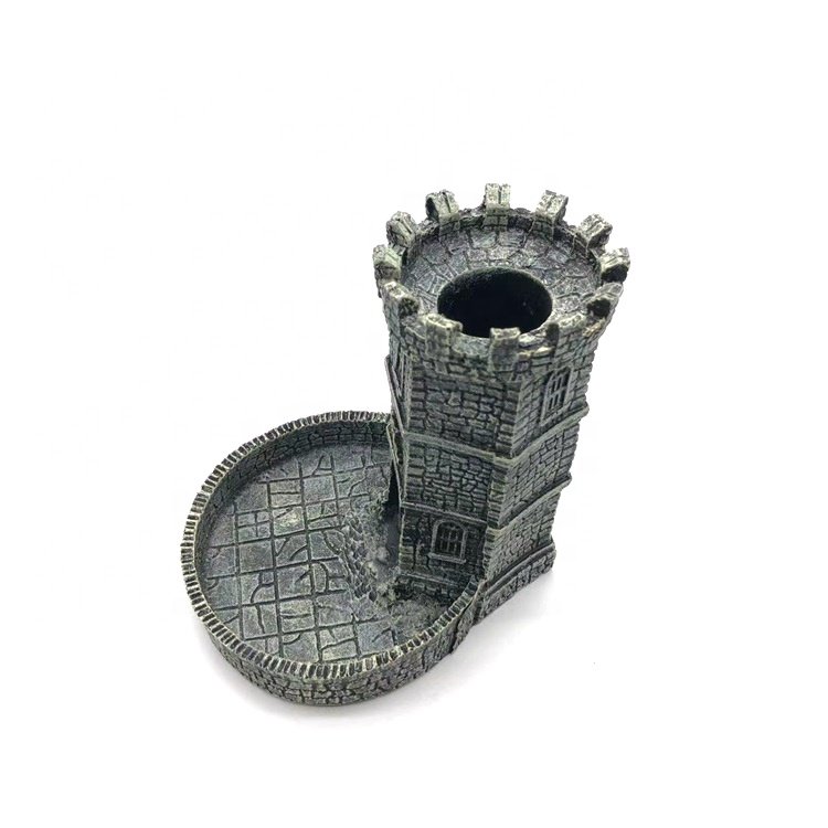 Top Fashion Dungeons and Dragons Retro Style Castle RPG DND resin Dice Tower for Rolling