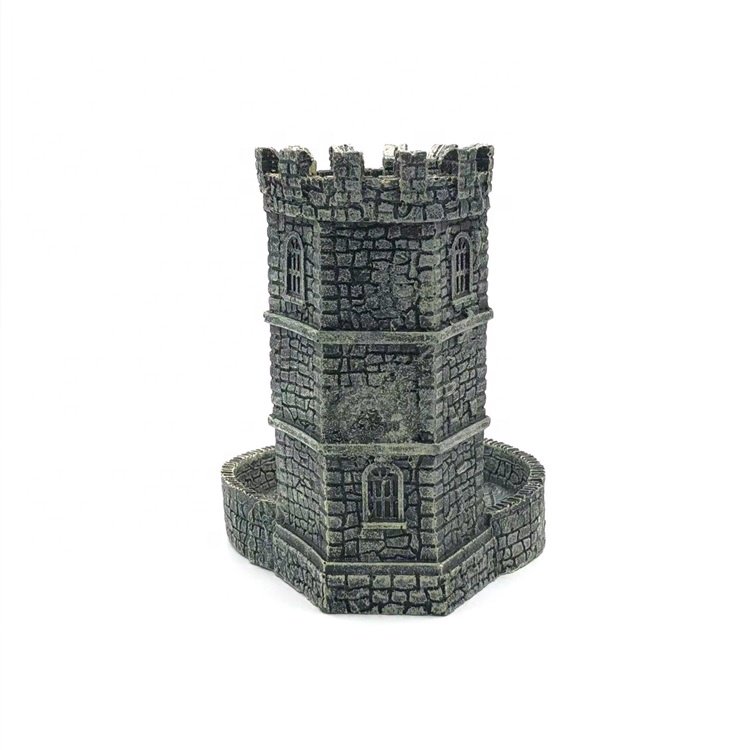 Top Fashion Dungeons and Dragons Retro Style Castle RPG DND resin Dice Tower for Rolling