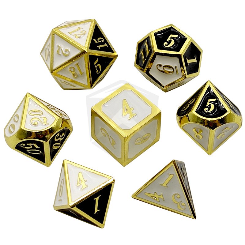 Customized DND Rpg 7pcs Metal Sharp Edge Dice Set Polyhedral Metal Dragon Dice Entertainment Game Dice For D&D Board Game