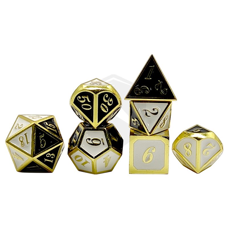 Customized DND Rpg 7pcs Metal Sharp Edge Dice Set Polyhedral Metal Dragon Dice Entertainment Game Dice For D&D Board Game