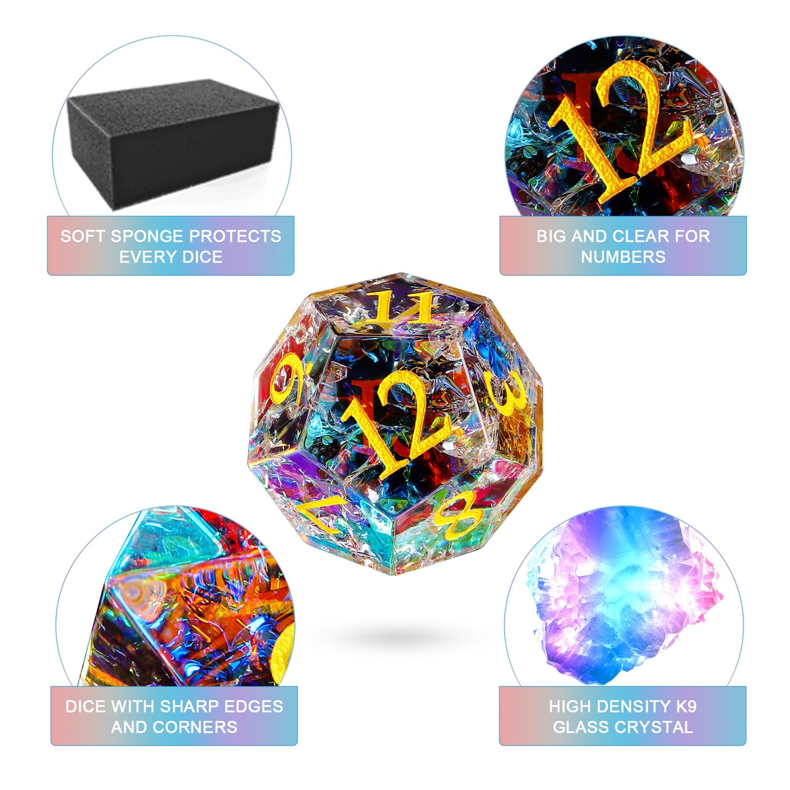 7 Pieces Sharps Edge Board Games Polyhedral Dice Set Role Playing Table Game DND Gift RPG Dice For Dicedragons And Dungeons Dice