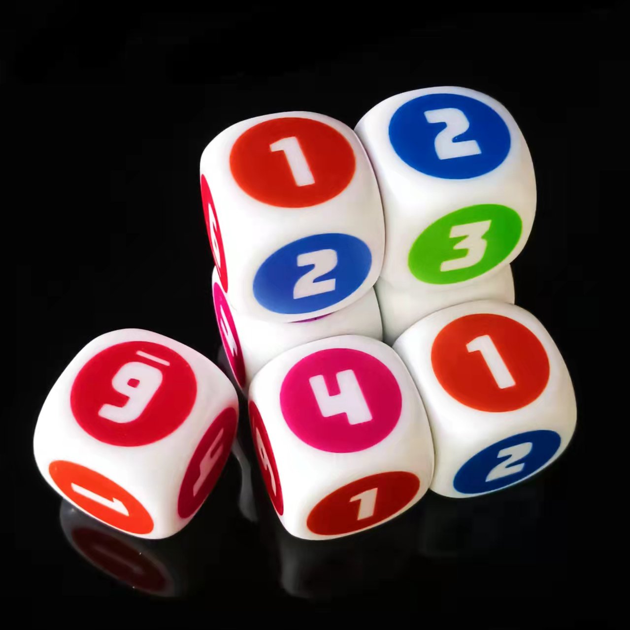Factory Direct Wholesale Price Professional Custom Design Plastic Acrylic Dice Logo Printing Resin Casino Dice Set