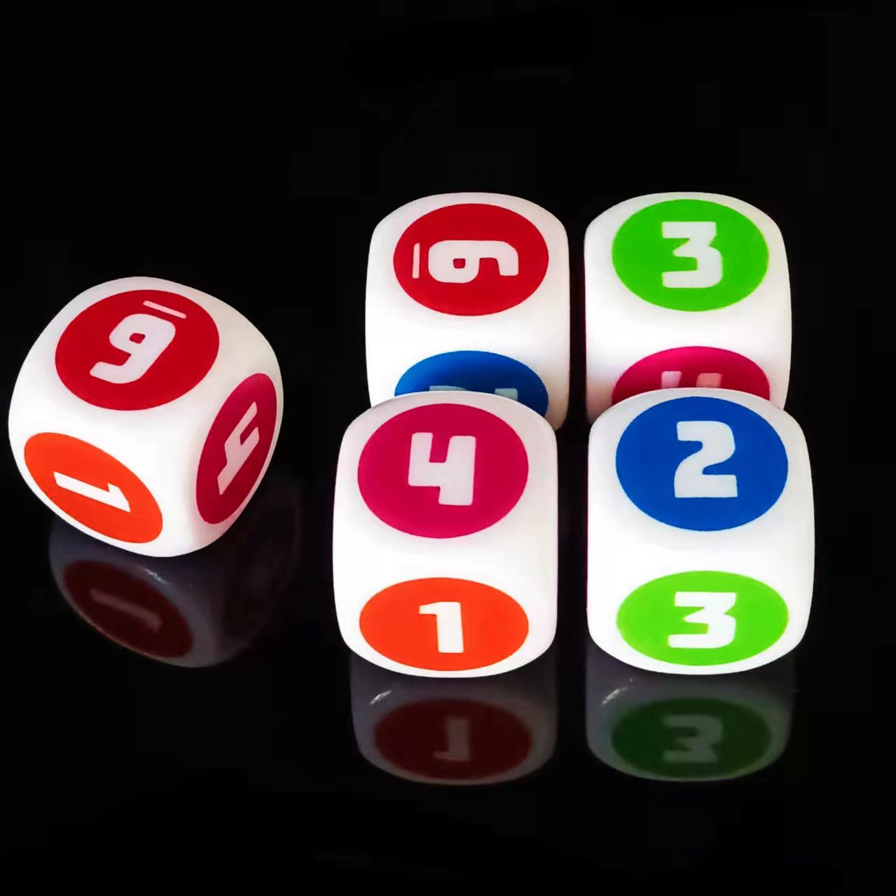 Factory Direct Wholesale Price Professional Custom Design Plastic Acrylic Dice Logo Printing Resin Casino Dice Set