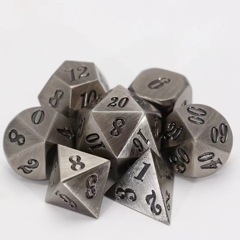 Metal Solid RPG DND Dice set Dungeon Dragon board game role playing polyhedral digital dice custom logo