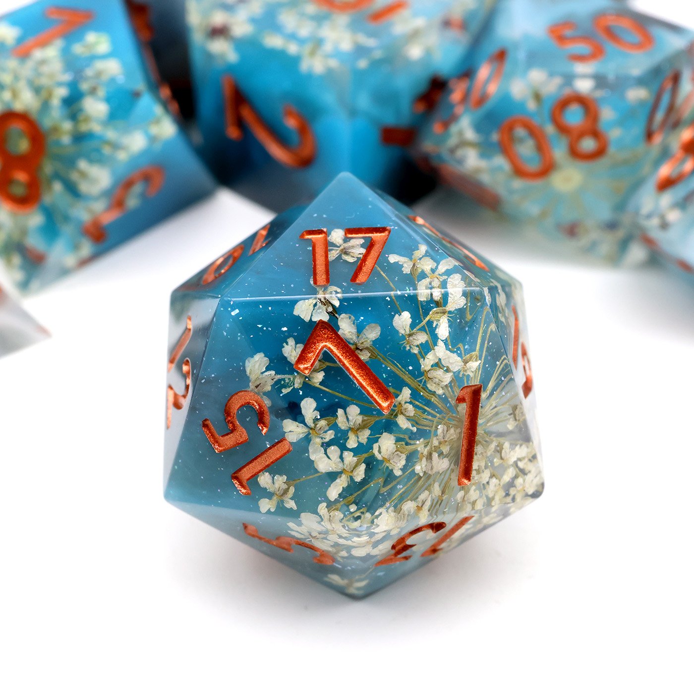 Sharp Edge DND Dice Set Handmade 7 Accessories Dice for TTRPG Games,Multi-Sided RPG Polyhedral Resin Roleplaying Games Dice