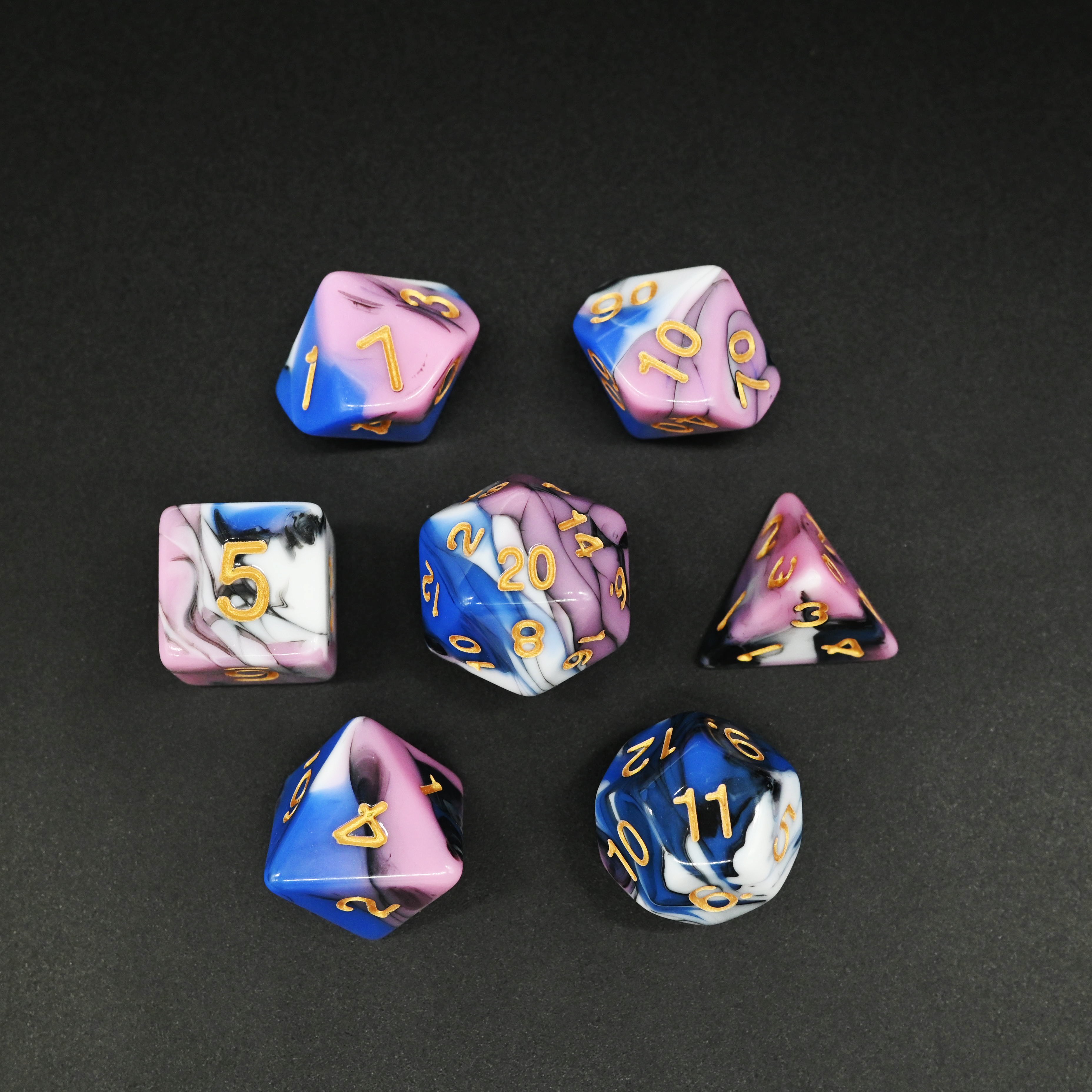 DND Dice Manufacturer Souvenir Multi Color Acrylic Polyhedral Game Dice for Role Playing