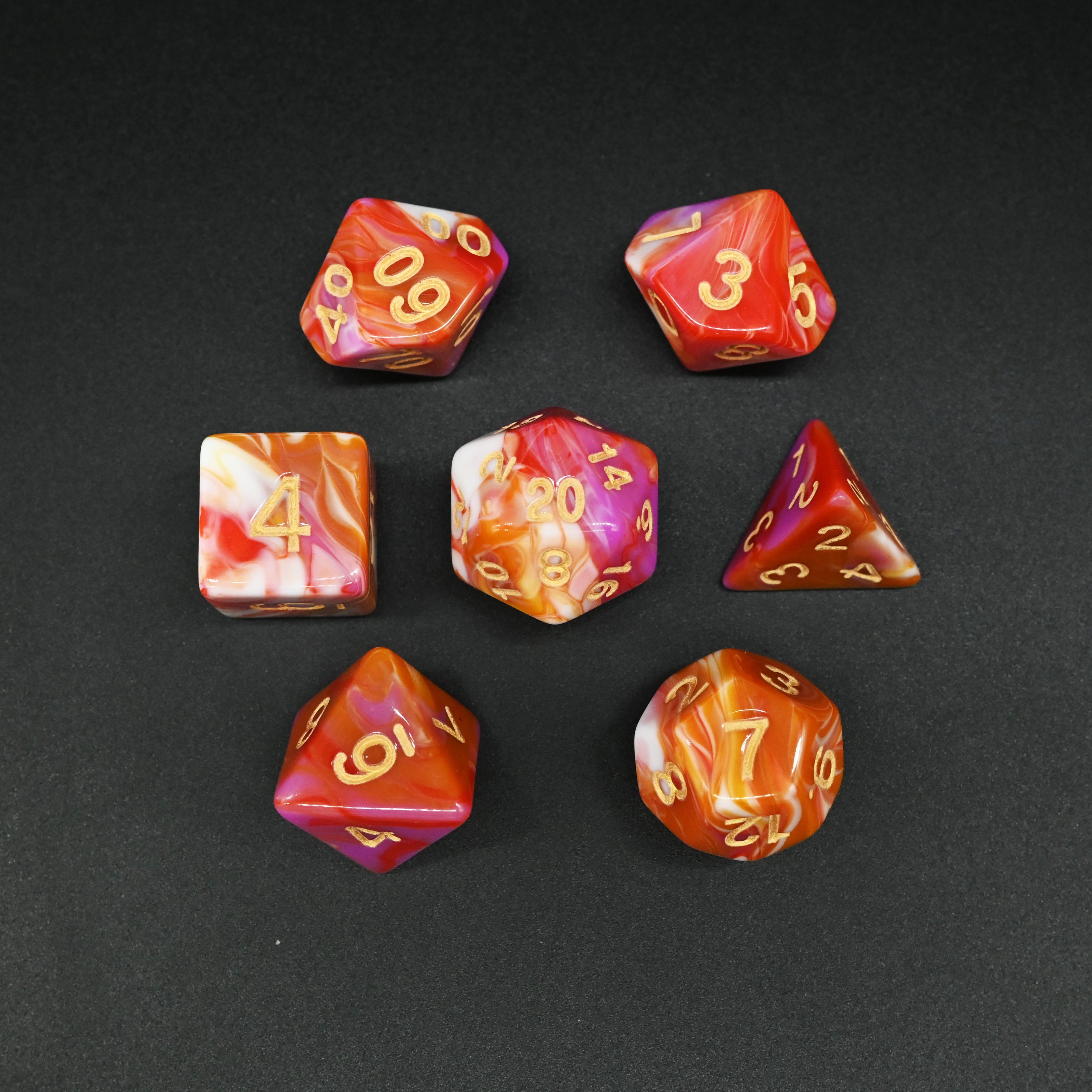 DND Dice Manufacturer Souvenir Multi Color Acrylic Polyhedral Game Dice for Role Playing