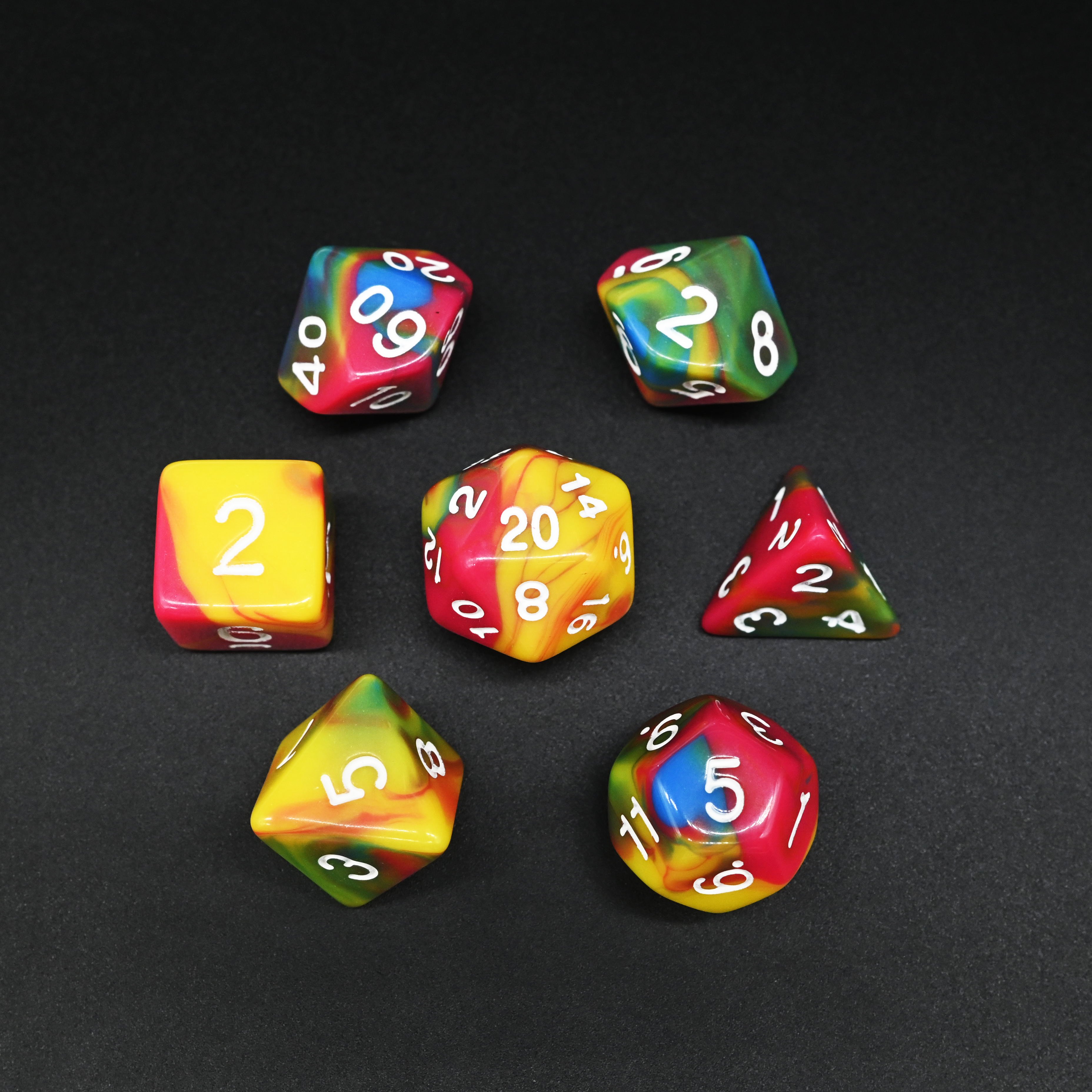 DND Dice Manufacturer Souvenir Multi Color Acrylic Polyhedral Game Dice for Role Playing