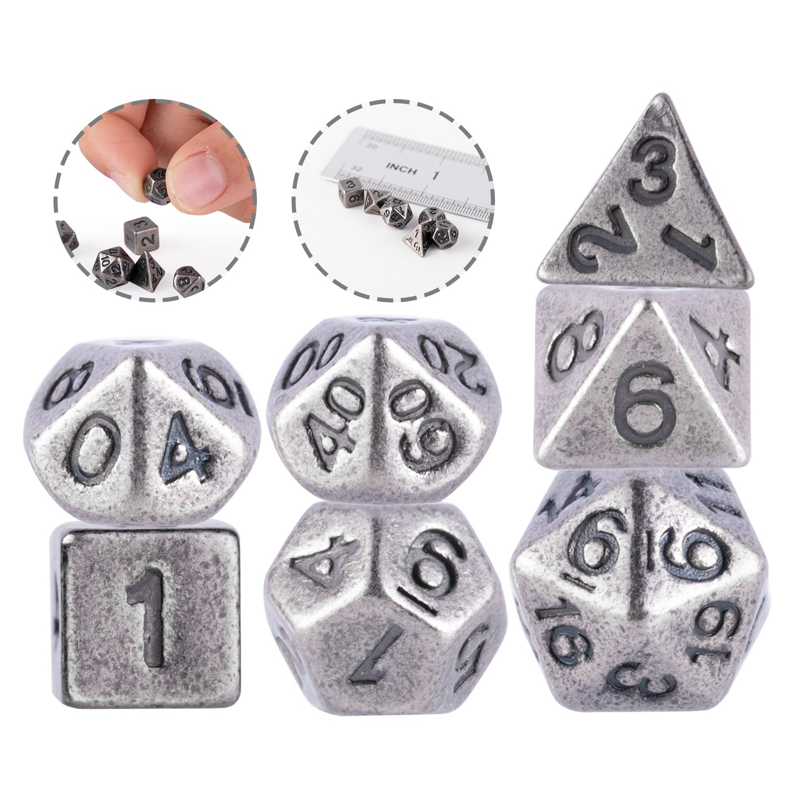 6mm mini dice DND Metal Dice Set D&D 7pcs Metal Polyhedral Dice Set For rpg DND Dungeons And Dragons Role Playing Games