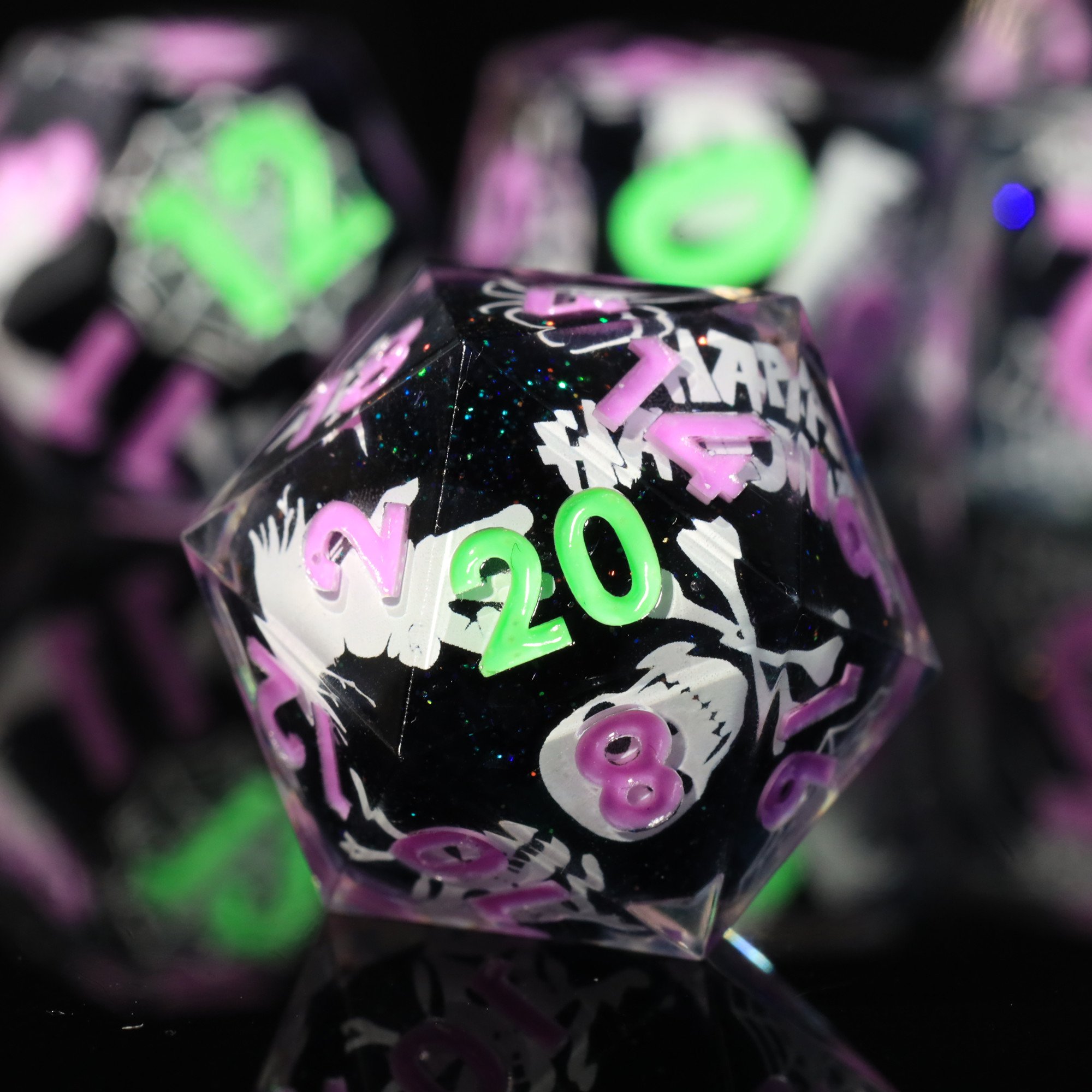 MINI PLANET Pumpkin Spider Christmas Stickers DND Dice Set Wholesale Custom Resin Dice For TRPG Board Game Sharp Polyhedral Dice