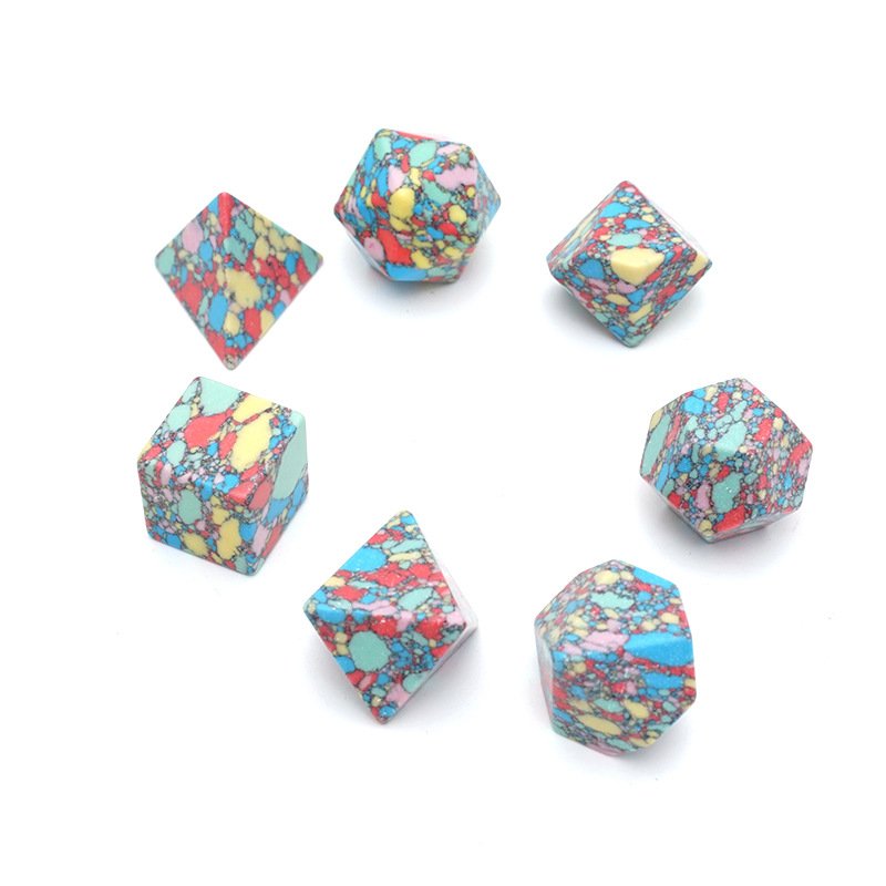 Wholesale Custom Dungeons and Dragons DND RPG Board Game Dice Polyhedral Artificial Colorful Turquoise Gemstone Dice Set